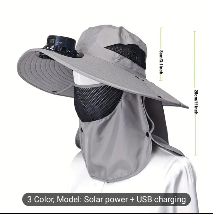 3 In 1 Cap With Fan & Mask