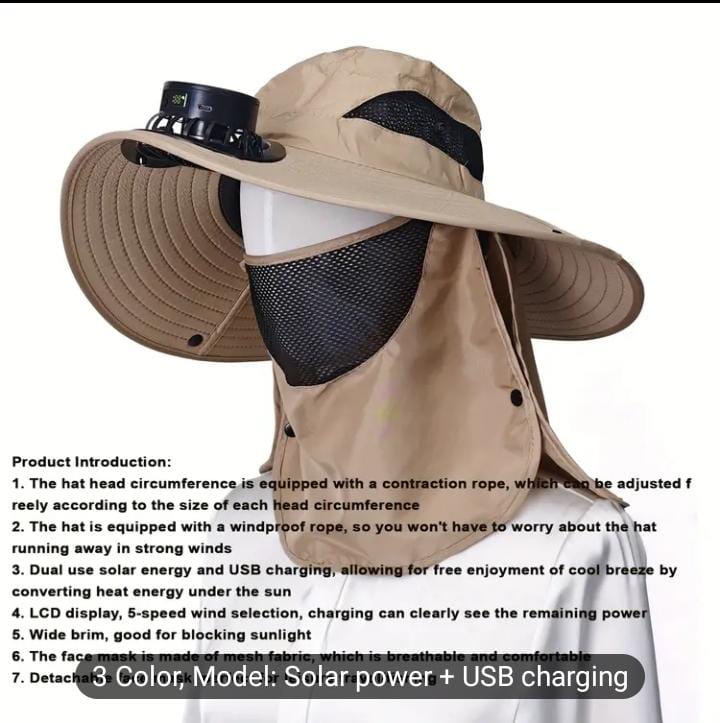 3 In 1 Cap With Fan & Mask